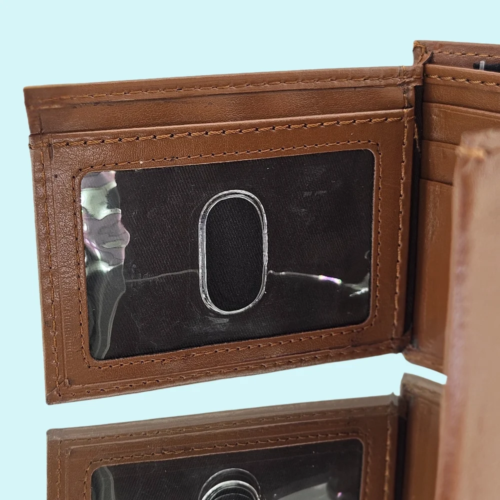 Levi's Wallet Brown Leather Polyester Twill Bifold Cappadocia Traveler Wallet